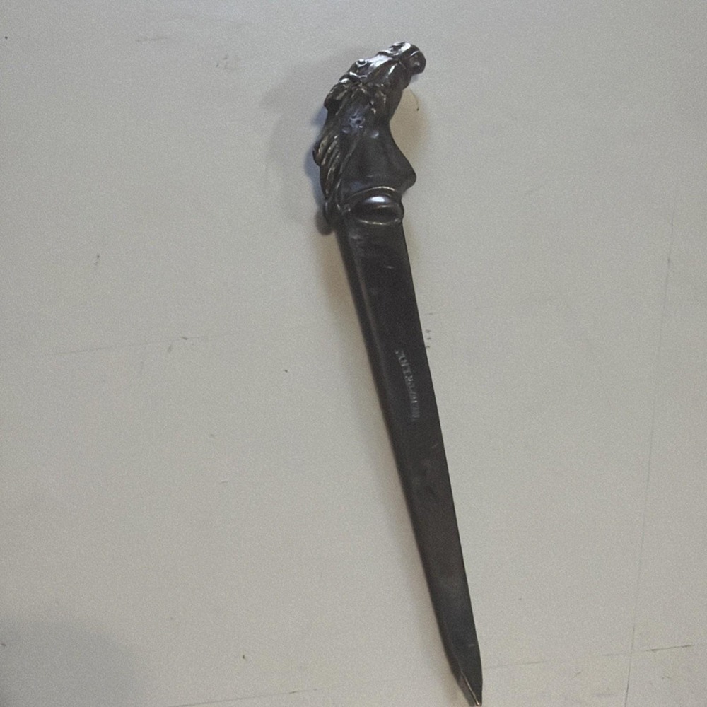 Vintage Horse Equestrian Letter Opener Cast Metal Latonia Race Newport KY USA